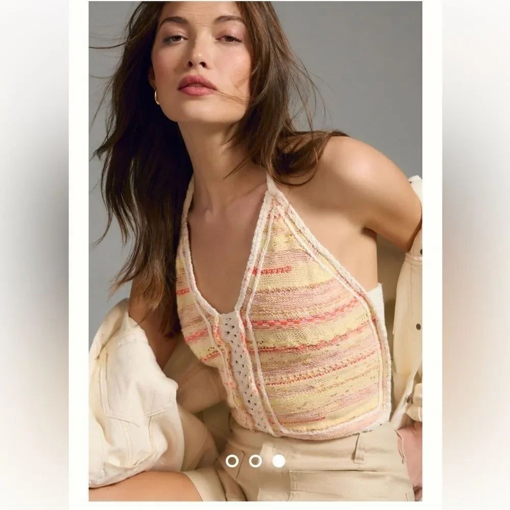 Wendy Wurtzburger and Marcella Volini Anthropologie Crochet Halter Sweater Tank